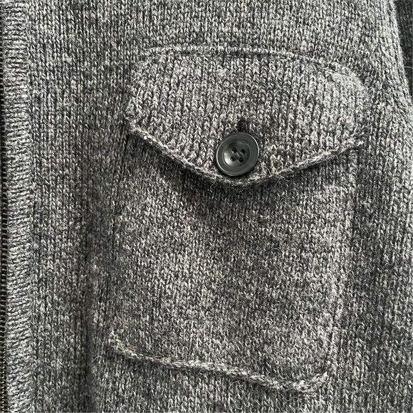Pronto Uomo Men's Gray Wool Full Zip Bomber Sweater‎ Cardigan Size L - Picture 2 of 9